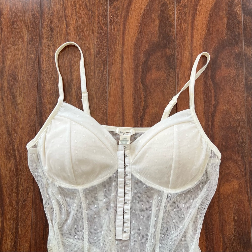 Bozzolo Cream Sheer Bodysuit - Picture 4 of 16